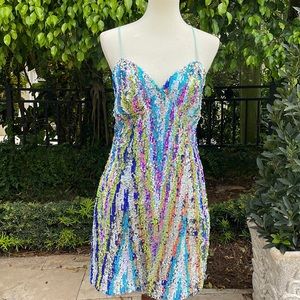 Endless Rose Sequin Stripe Mini Dress